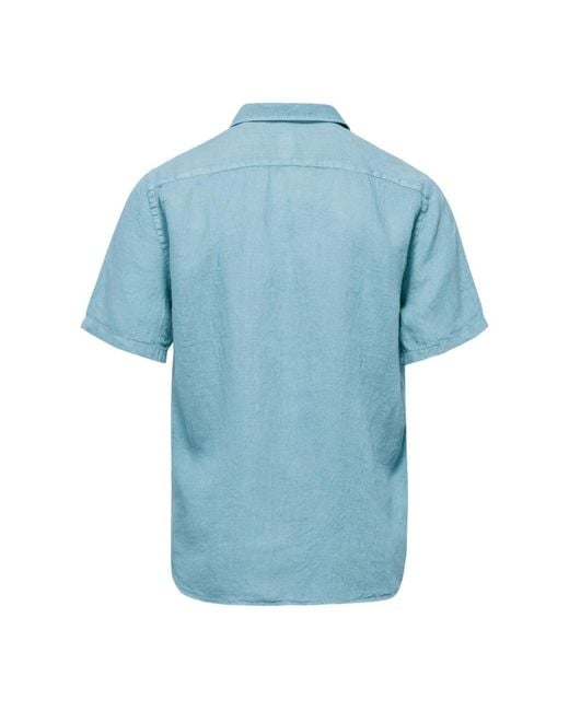 Bomboogie Blue Short Sleeve Shirts for men