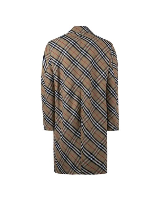 Burberry Jassen ,Polyester Geruite Auto Jas Met Rugsplit in het Black voor heren