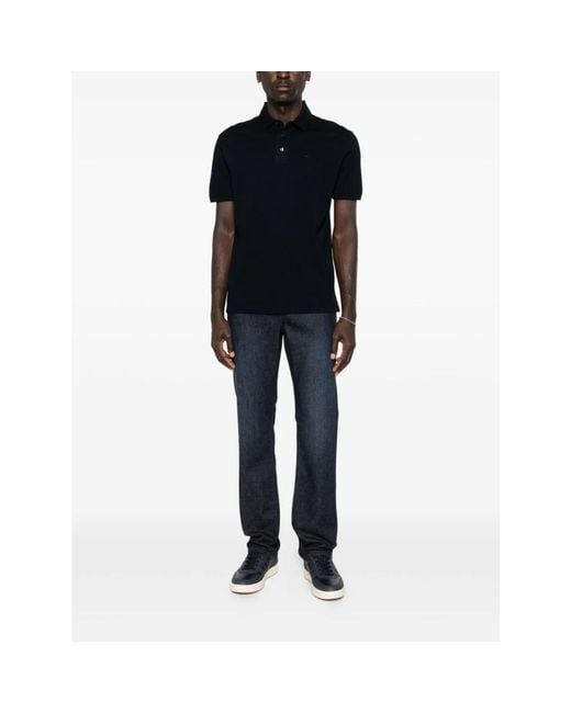 Emporio Armani Black Polo Shirts for men