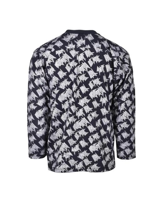 ERL Blue Long Sleeve T-Shirts for men