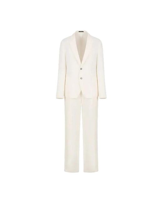 Emporio Armani White Single Breasted Suits for men
