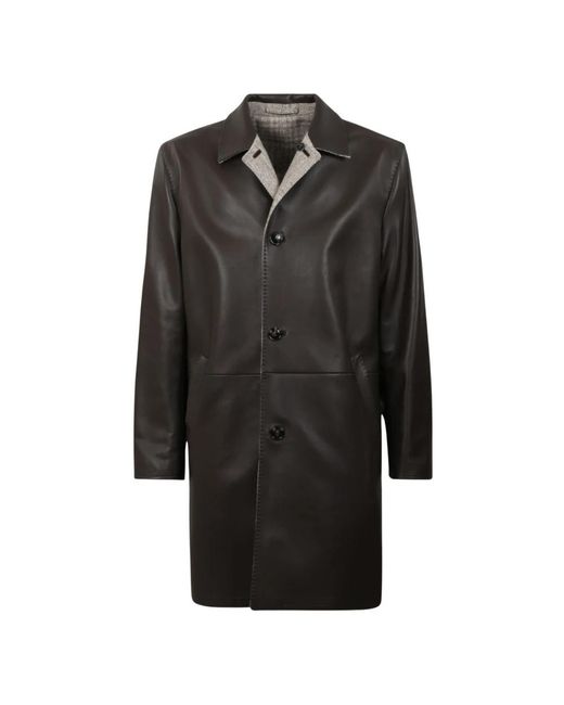 Kiton Black Single-Breasted Coats for men