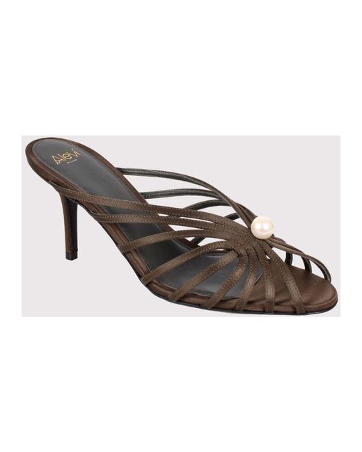 ALEVI Brown Heeled Mules