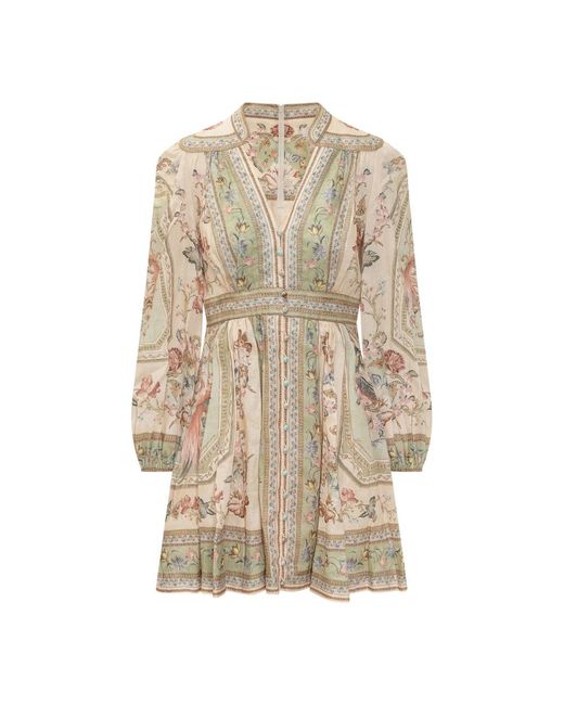 Zimmermann Natural Short Dresses