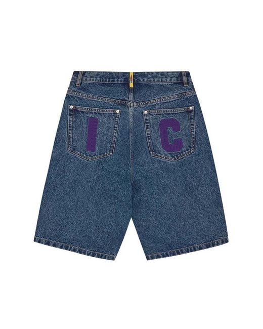 ICECREAM Blue Denim Shorts for men