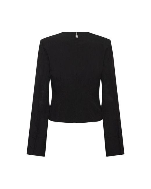 ROTATE BIRGER CHRISTENSEN Black Long Sleeve T-Shirts