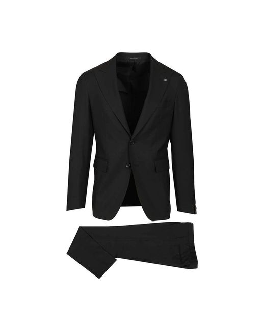 Tagliatore Black Single Breasted Suits for men