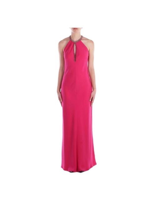 Max Mara Pink Fuchsia Kleid Mit Strassdetails