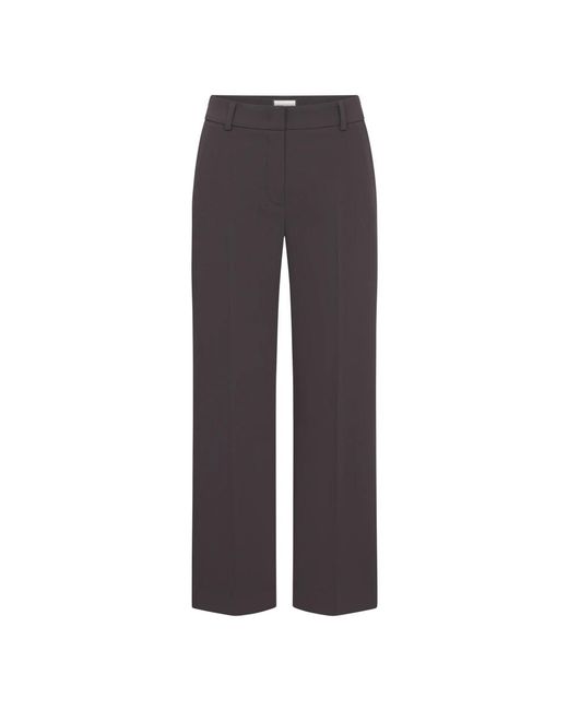 Seductive Hoge Taille Rechte Pijp Broek in het Gray