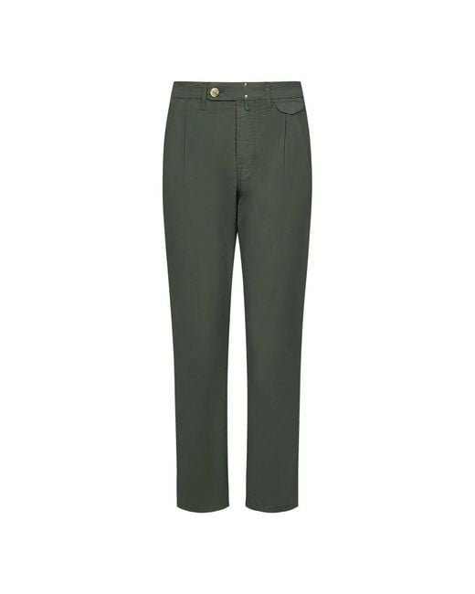 Incotex Grüne Hose Mit Verdecktem Verschluss in Green für Herren