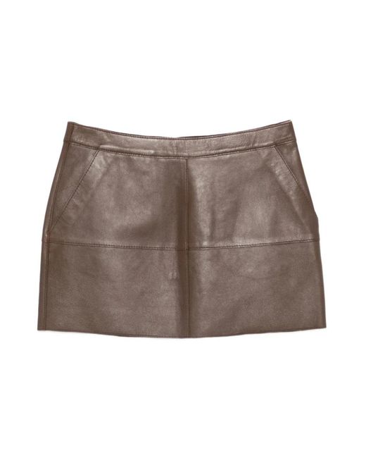 P.A.R.O.S.H. Brown Leather Skirts