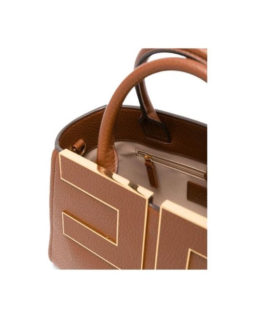 Elisabetta Franchi Brown Shopping Bags
