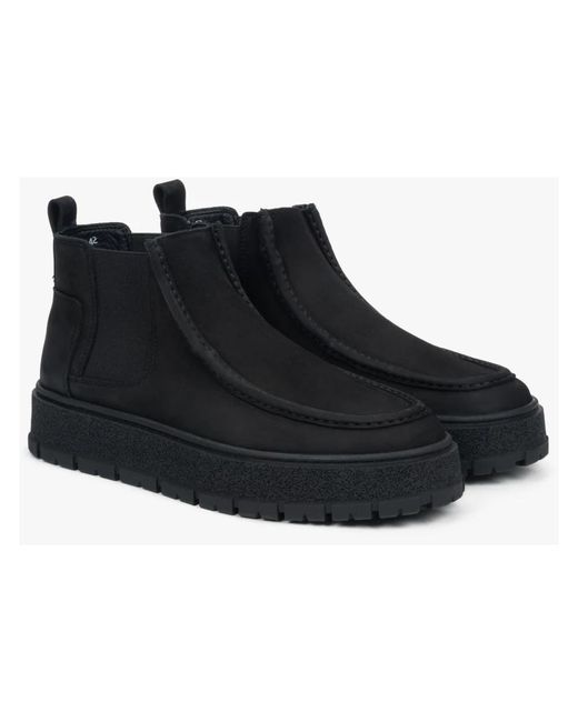 ESTRO Black Chelsea Boots for men