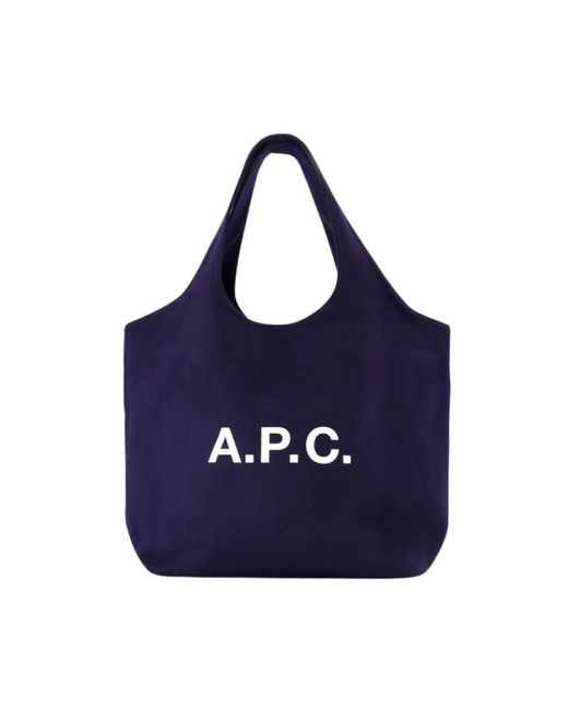 A.P.C. Blue Blaue woll-tote-tasche ninon