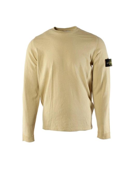 Stone Island Natural Long Sleeve T-Shirts for men
