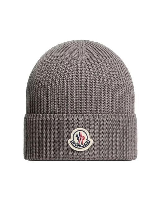 Moncler Logo Baumwollmütze in Gray für Herren