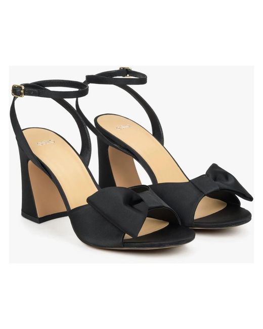 ESTRO Black High Heel Sandals