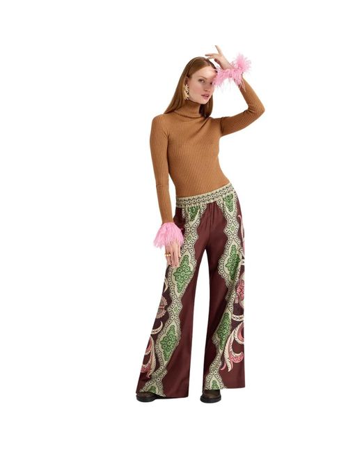 LaDoubleJ Wide Trousers in het Multicolor