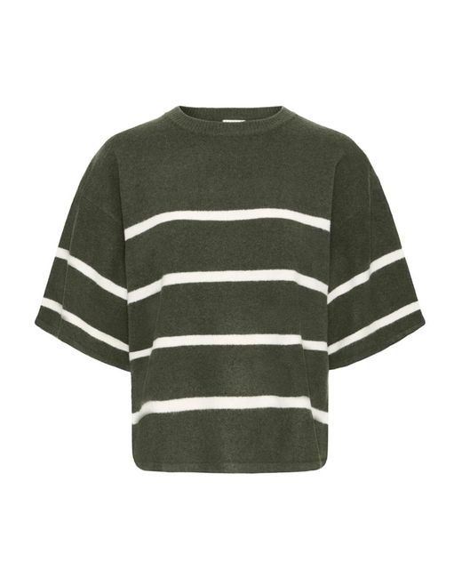Ichi Green Grüner Mandelmilch Strickpullover
