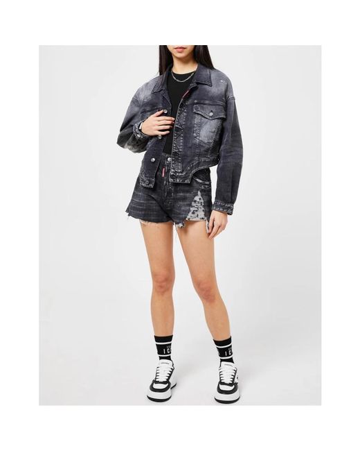 DSquared² Rose Wash Denim Jas in het Gray