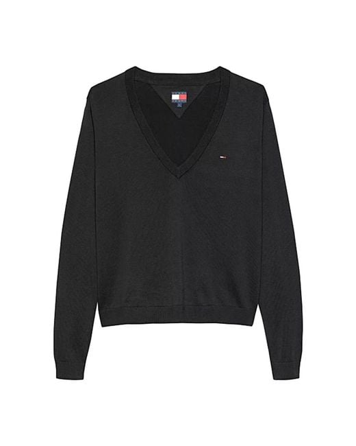 Tommy Hilfiger Black V-Neck Knitwear