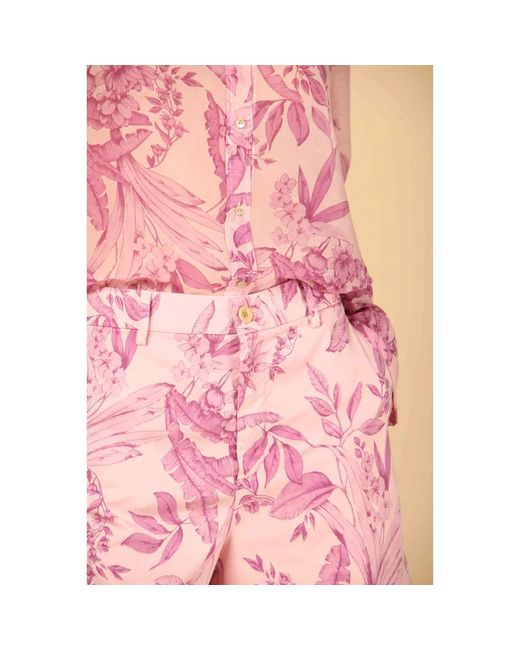 Mason's Pink Blumige chino bermuda shorts