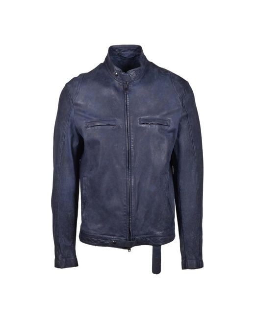 Salvatore Santoro Leather Jackets in het Blue voor heren
