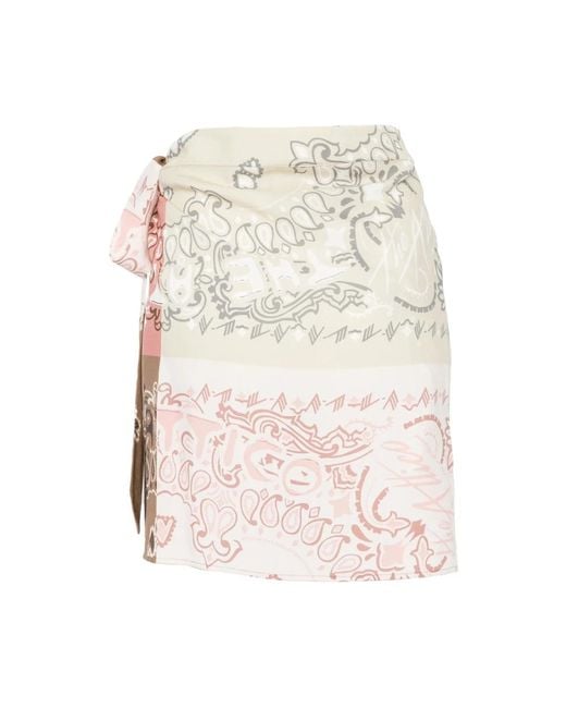 The Attico Strandkleding Met Franjes En Strikdetail Aan De Zijkant in het Pink