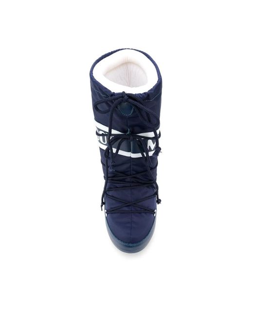 Moon Boot Blue Blaue stiefeletten aw24 stil