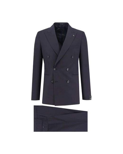 Tagliatore Blue Double Breasted Suits for men