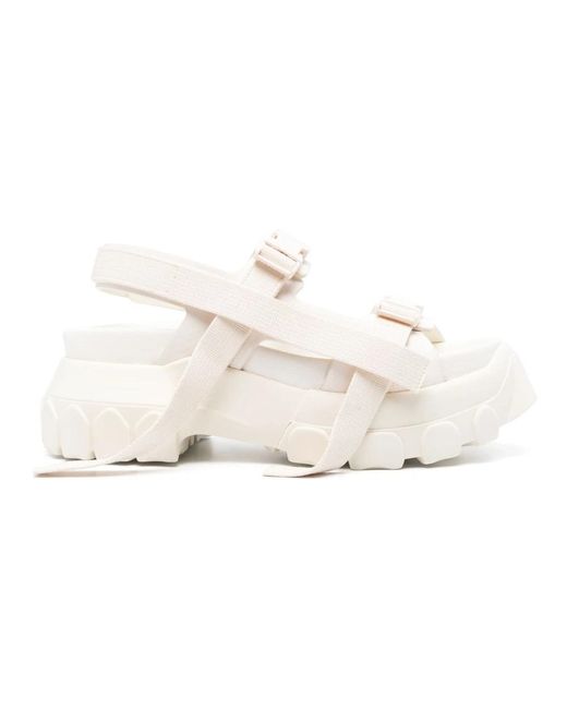 Rick Owens White Flat Sandals