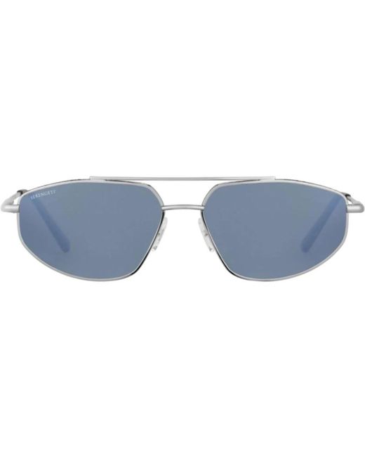 Serengeti Blue Metal Frame Sunglasses