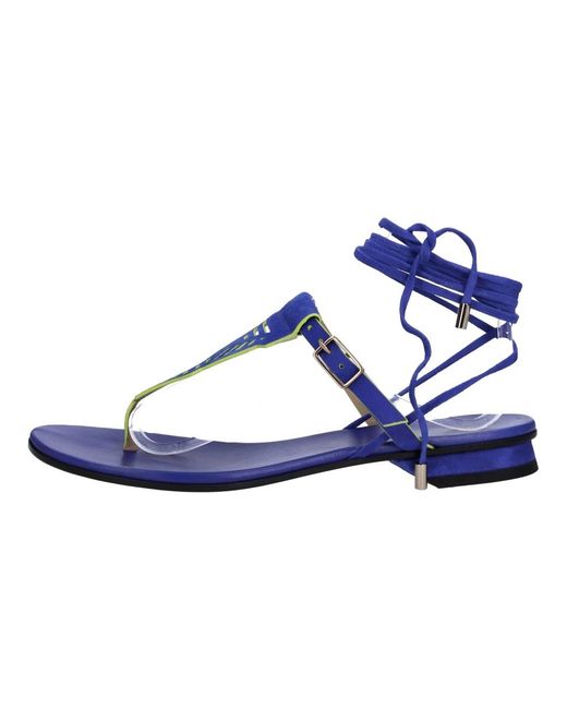 Fabi Blue Flat Sandals