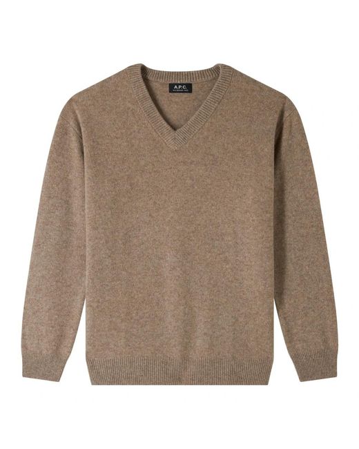 A.P.C. Brown V-Neck Knitwear