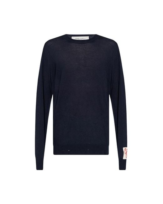 Golden Goose Deluxe Brand Blue Round-Neck Knitwear for men