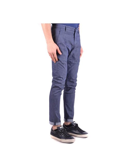 Dondup Blue Slim-Fit Trousers for men