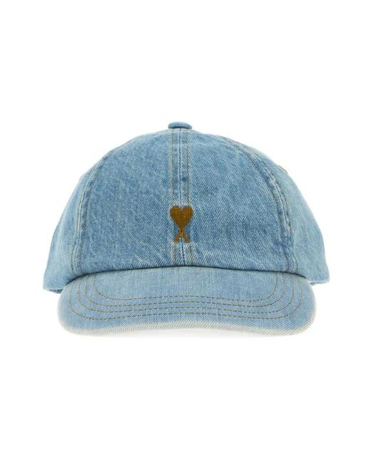 AMI Denim Baseball Cap in het Blue