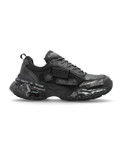 DSquared² Schoenen ,Zwart ,Leer Faster Sneakers in het Black voor heren