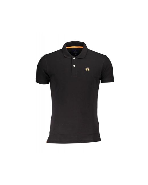 La Martina Black Polo Shirts for men