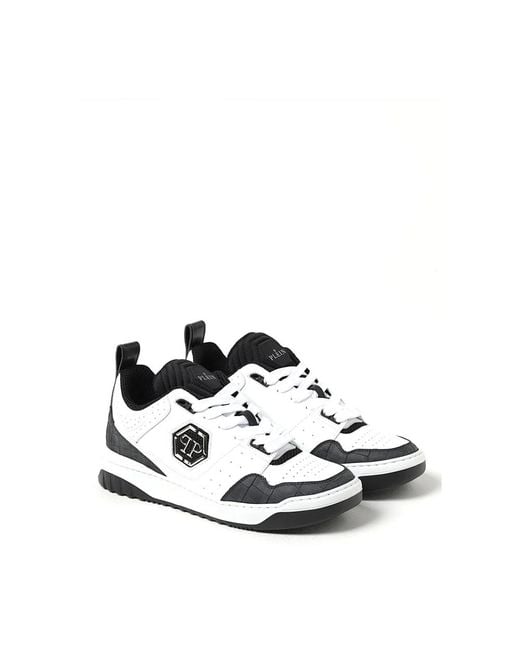 Philipp Plein White Leather Sneakers With Padded Collar for men