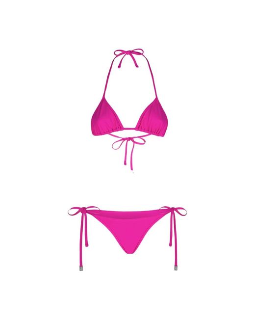 Bikini triangolo in lycra di The Attico in Pink