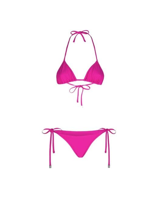 The Attico Pink Lycra triangel bikini