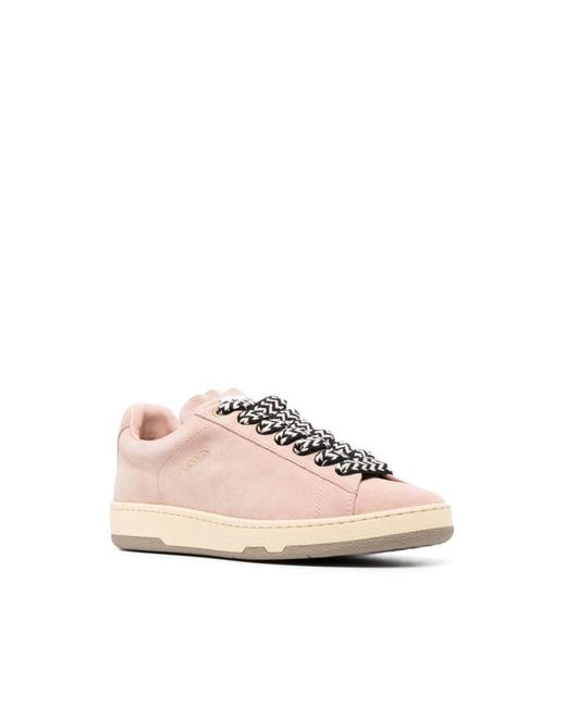 Lanvin Pink E Lite Curb Wildleder Sneakers