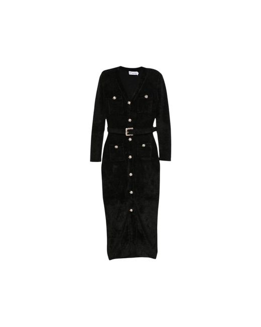 Midi Dresses Self-Portrait de color Black