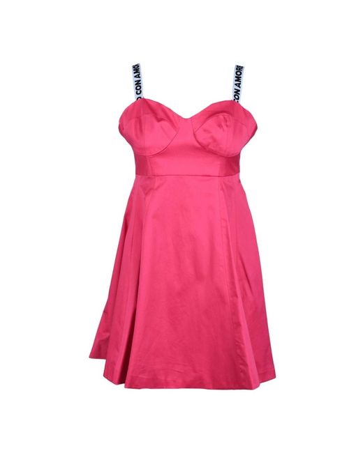 Giulia N Couture Pink Baumwoll elasthan kleid für frauen