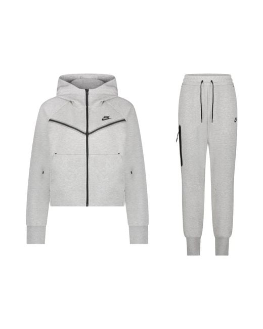 Nike White Tech Fleece Trainingsanzug