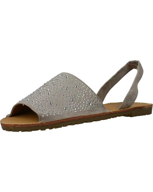 Sprox Schoenen ,Grijs ,Leer Casual Klassieke Sandaal in het Brown
