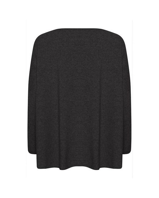 Part Two Black Schwarzer Strickpullover Mit Rundhalsausschnitt
