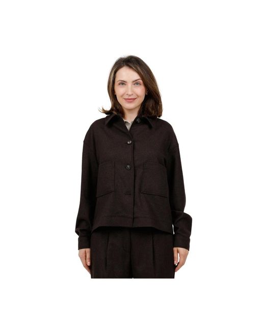 Circolo 1901 Jassen ,Bruin ,Wol Giacca Taglio Camicia in het Black