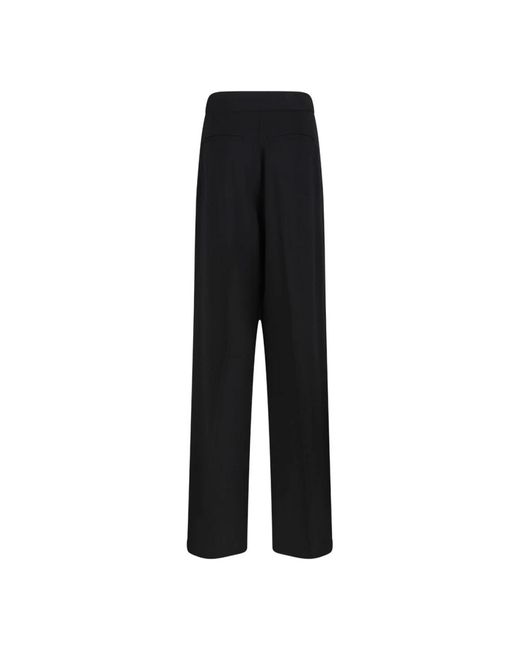 Elisabetta Franchi Black Schwarze Crepe Hose Mit Logodetails